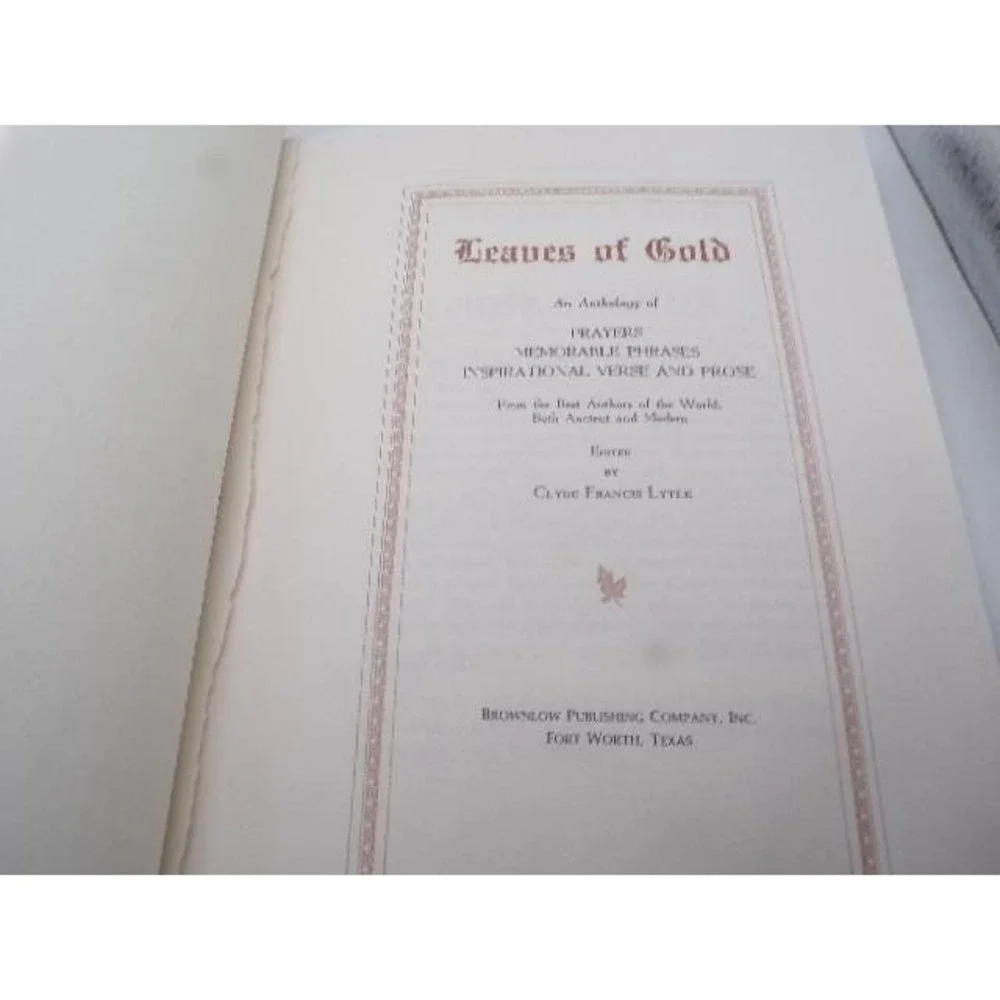 Leaves of Gold Clyde‎ Francis Lytle Brownlow Publishing Inspirational Anthology